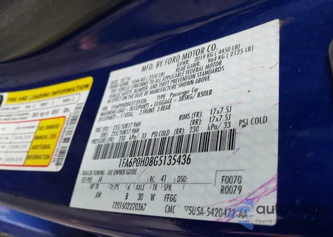 2016 Ford Fusion Se из США, поврежденный, VIN 1FA6P0HD8G5135436